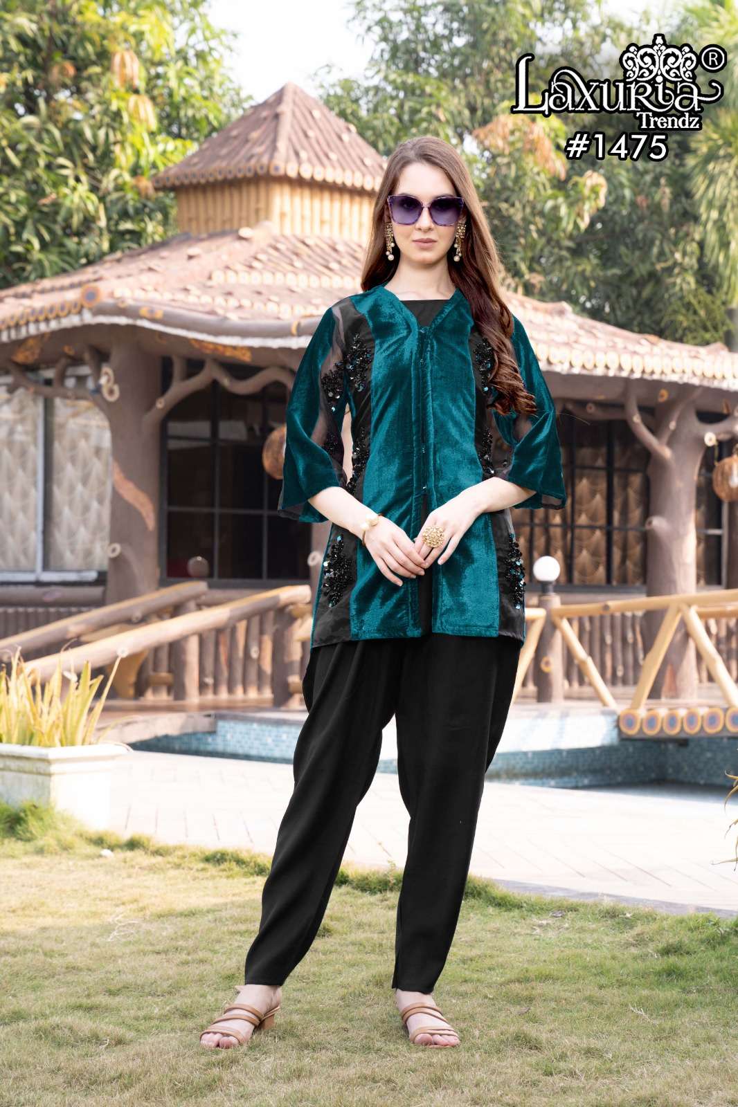 LAXURIA 1475 BY LAXURIA TRENDZ HEAVY DESIGNER VELVET EMBROIDERY CO-ORD SETS