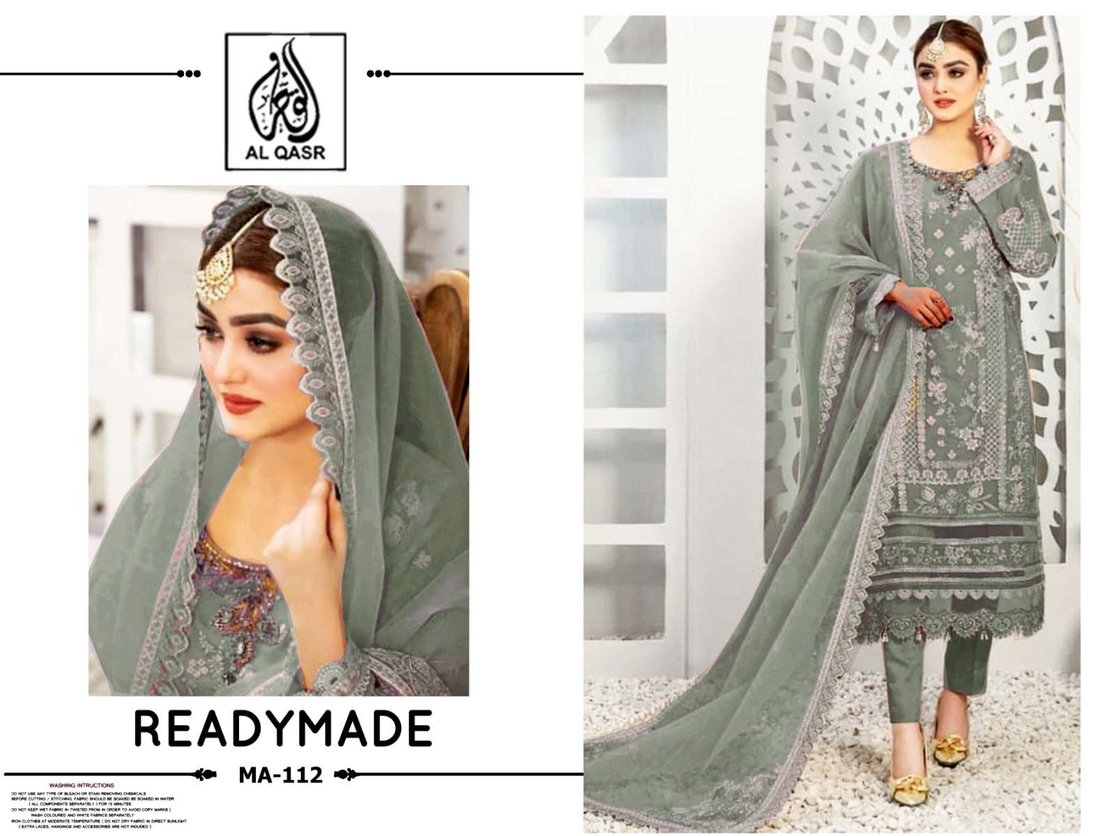 MA-112 COLOURS BY AL QASR FAUX GEORGETTE EMBROIDERY PAKISTANI DRESSES