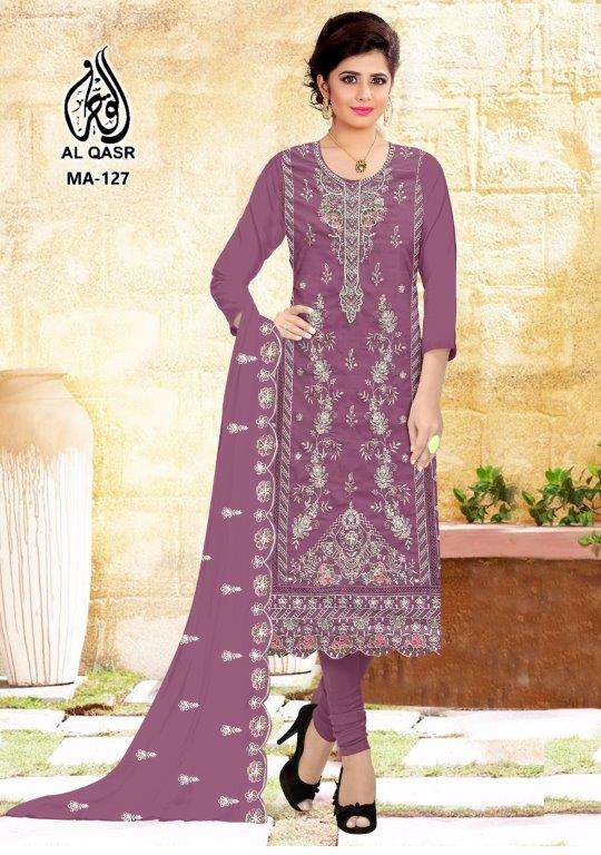 MA-127 COLOURS BY AL QASR DESIGNER FAUX GEORGETTE EMBROIDERY PAKISTANI DRESSES