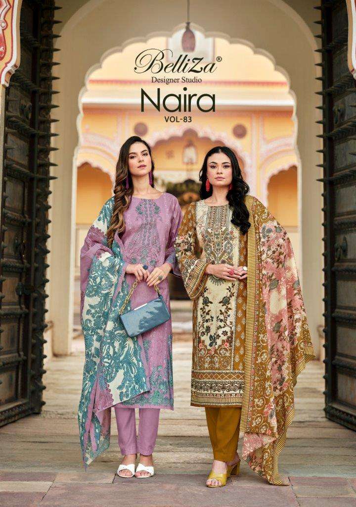 NAIRA VOL-83 BY BELLIZA 1004-001 TO 1004-008 SERIES COTTON EMBROIDERY DRESSES