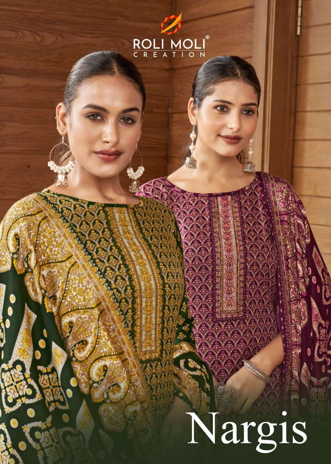 NARGIS VOL-01 BY ROLI MOLI 1001 TO 1008 SERIES SOFT PASHMINA PRINTED DRESSES