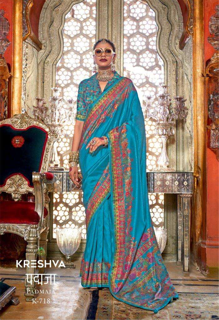 PADMAJA BY KRESHVA 713 TO 718 SERIES SOFT PV SIGMA SILK PRINTED SAREES