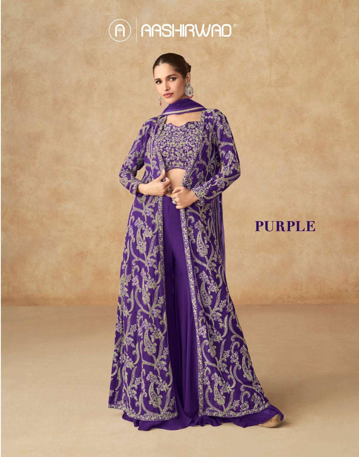 PURPLE BY AASHIRWAD CREATION 10114 TO 10116 SERIES REAL GEORGETTE DRESSES