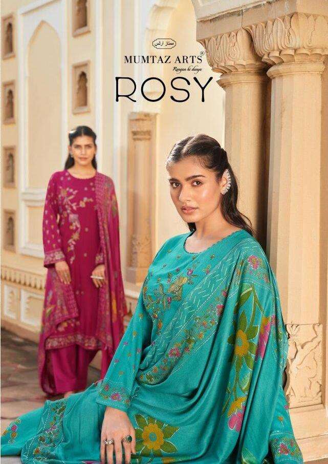 ROSY BY MUMTAZ ARTS 8201 TO 8204 SERIES VISCOSE PASHMINA PRINT EMBROIDERY DRESSES