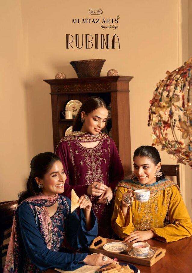 RUBINA BY MUMTAZ ARTS 8801 TO 8804 SERIES VISCOSE PASHMINA PRINT EMBROIDERY DRESSES