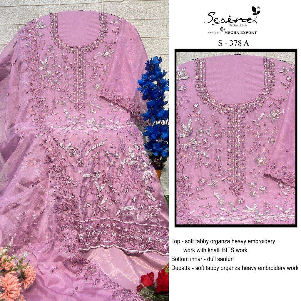 S-378 COLOURS BY SERENE DESIGNER SILK EMBROIDERY PAKISTANI DRESSES