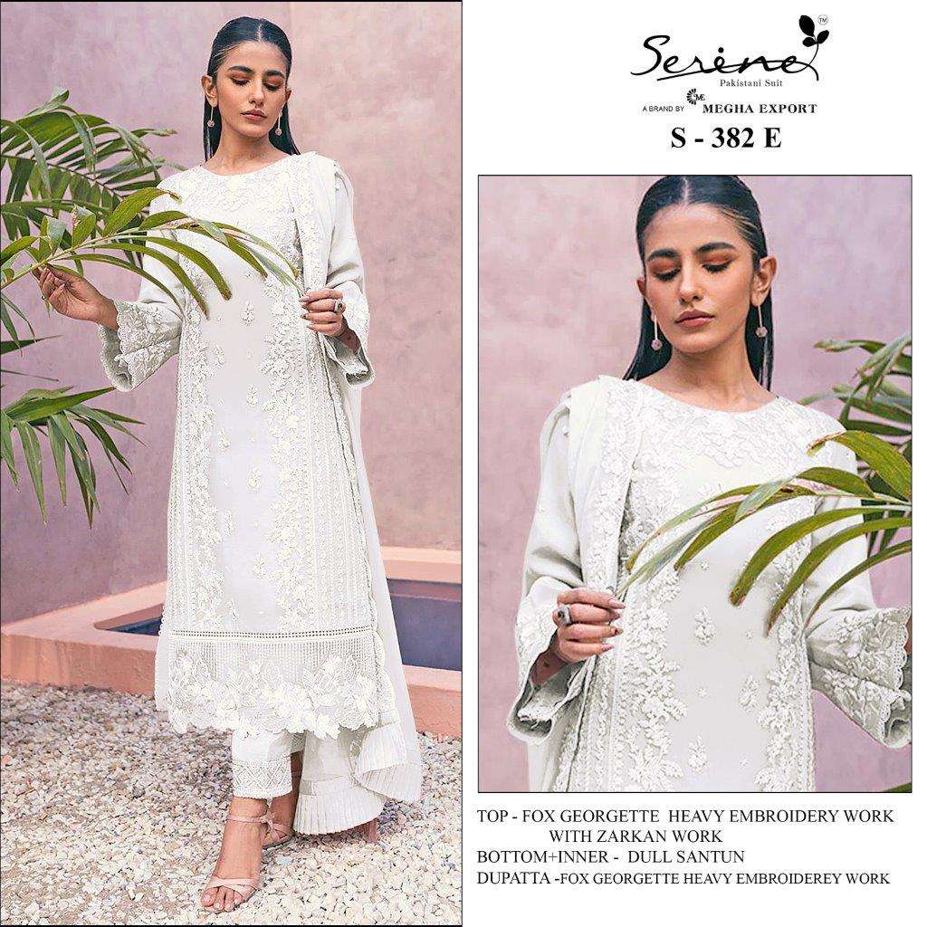 S-382 COLOURS BY SERENE DESIGNER FAUX GEORGETTE EMBROIDERY PAKISTANI DRESSES