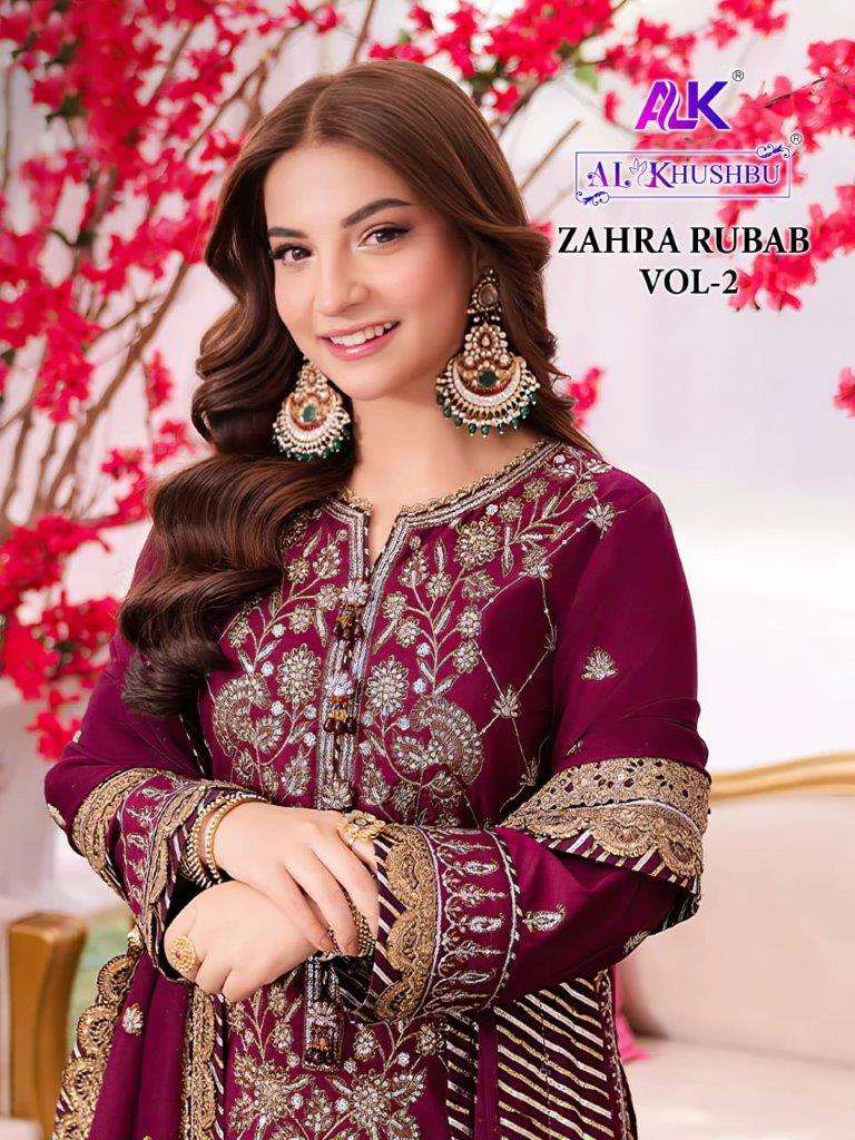 ZAHRA RUBAB VOL-2 BY AL KHUSHBU HEAVY GEORGETTE EMBROIDERY PAKISTANI DRESSES