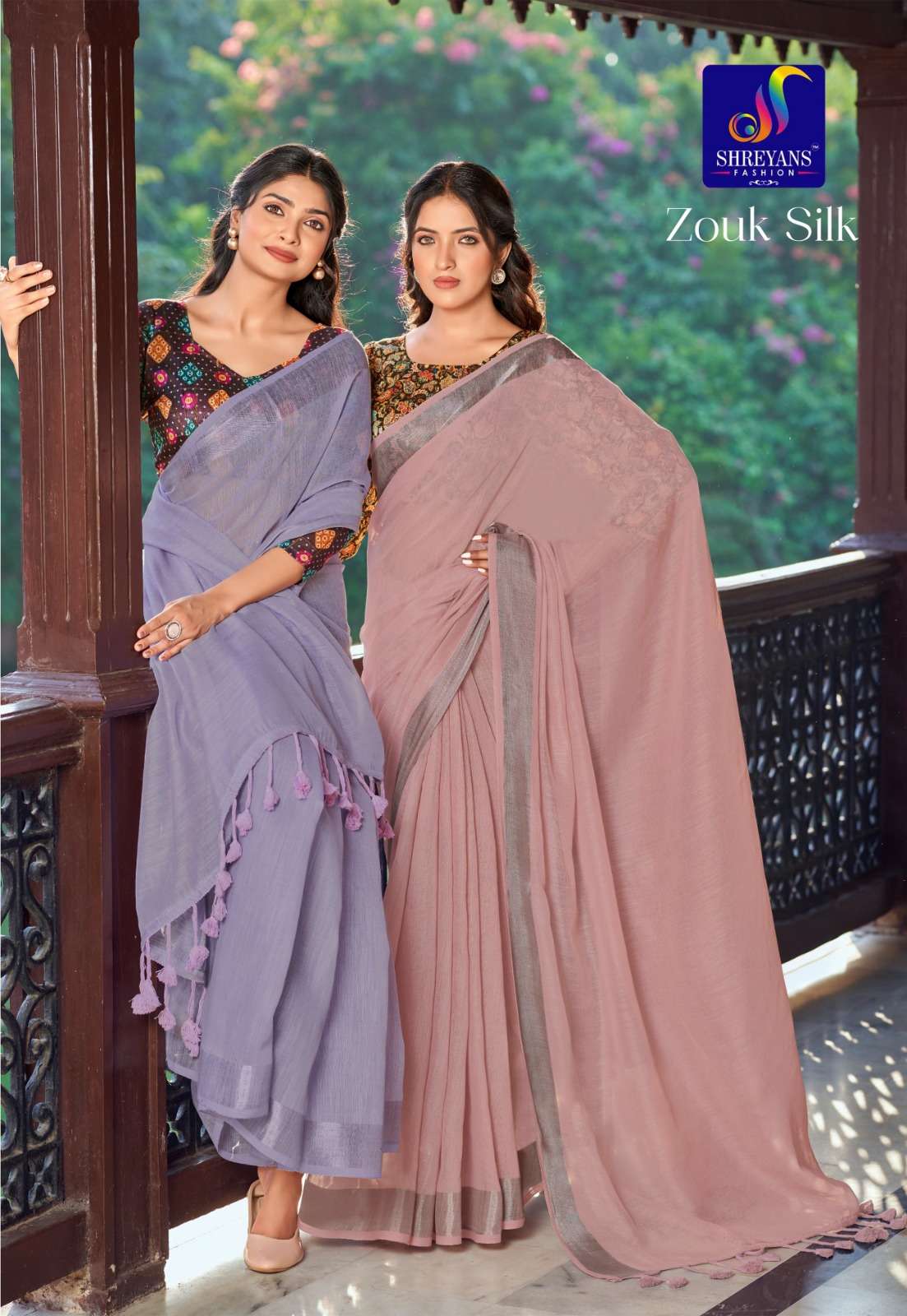 ZOUK SILK BY SHREYANS FASHION ZS-01 TO ZS-09 SERIES RAW LINEN PRINT SAREES