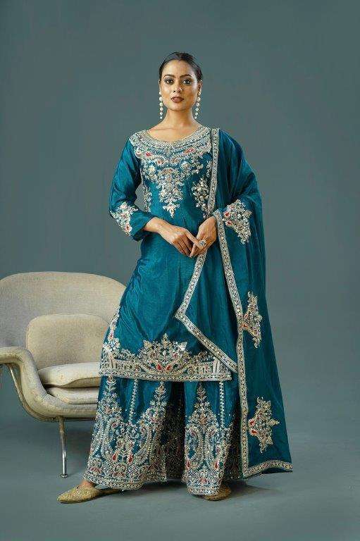 5215 HIT COLOUR BY ASLIWHOLESALE DESIGNER PURE CHINON SILK EMBROIDERY DRESSES