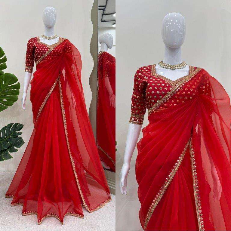 558 HIT COLOUR BY ASLIWHOLESALE DESIGNER PURE ORGANZA SILK SAREES