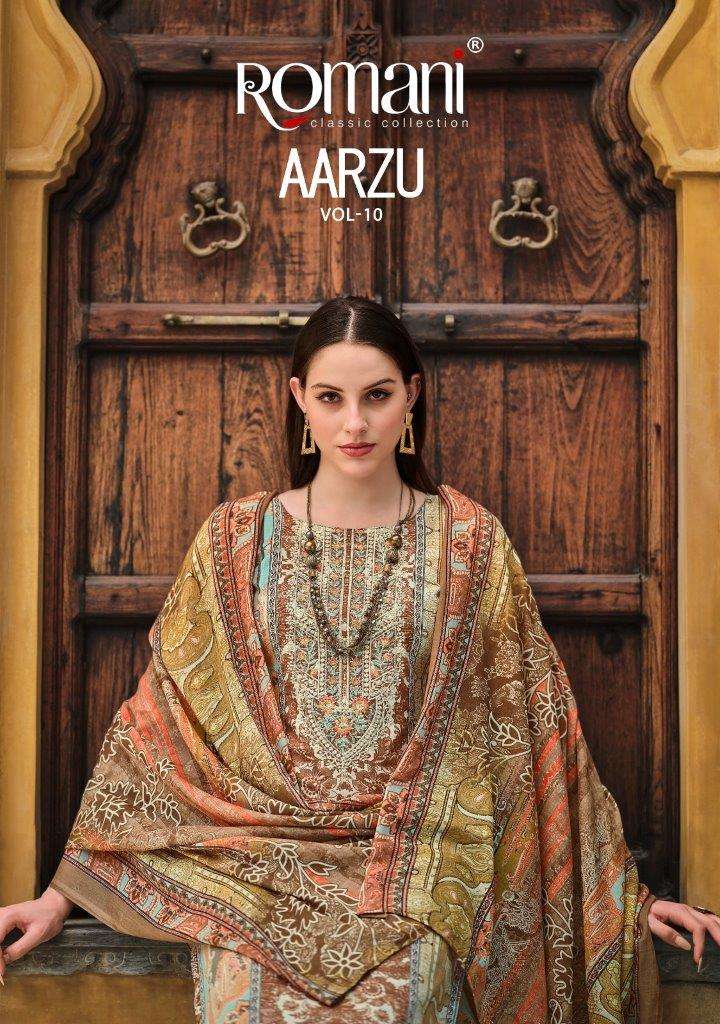 AARZU VOL-10 BY ROMANI 1093-001 TO 1093-008 SERIES COTTON WORK DRESSES