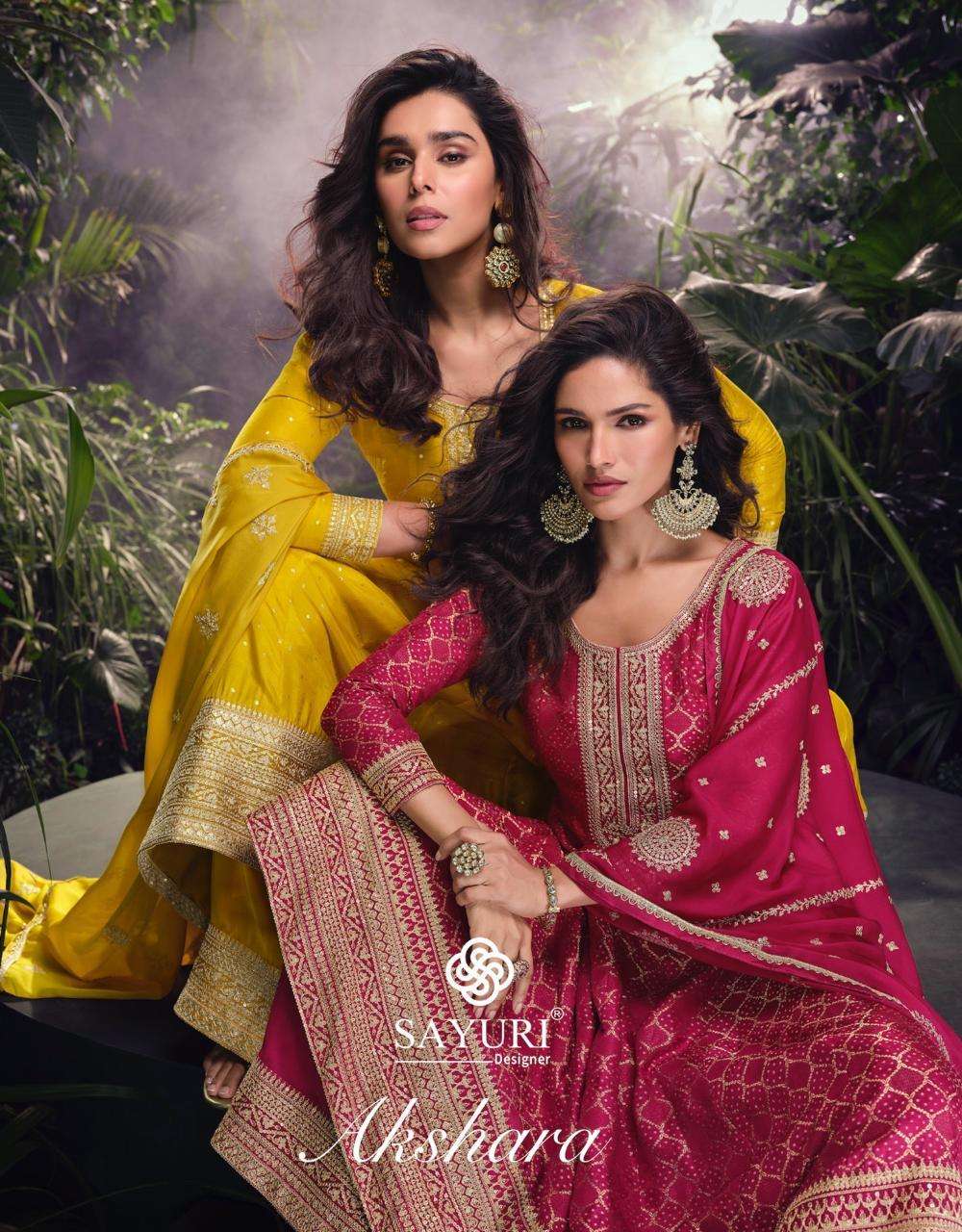 AKSHARA BY SAYURI 5717 TO 5719 SERIES VISCOS JACQUARD SILK EMBROIDERED DRESSES