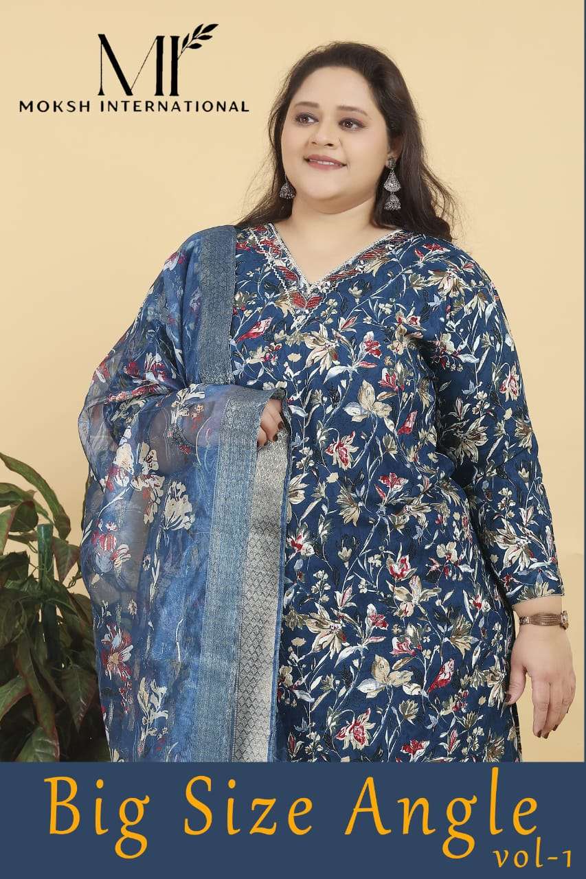 BIG SIZE ANGLE VOL-01 BY MOKSH INTERNATIONAL 8637 TO 8639 PURE VISCOSE DREEES