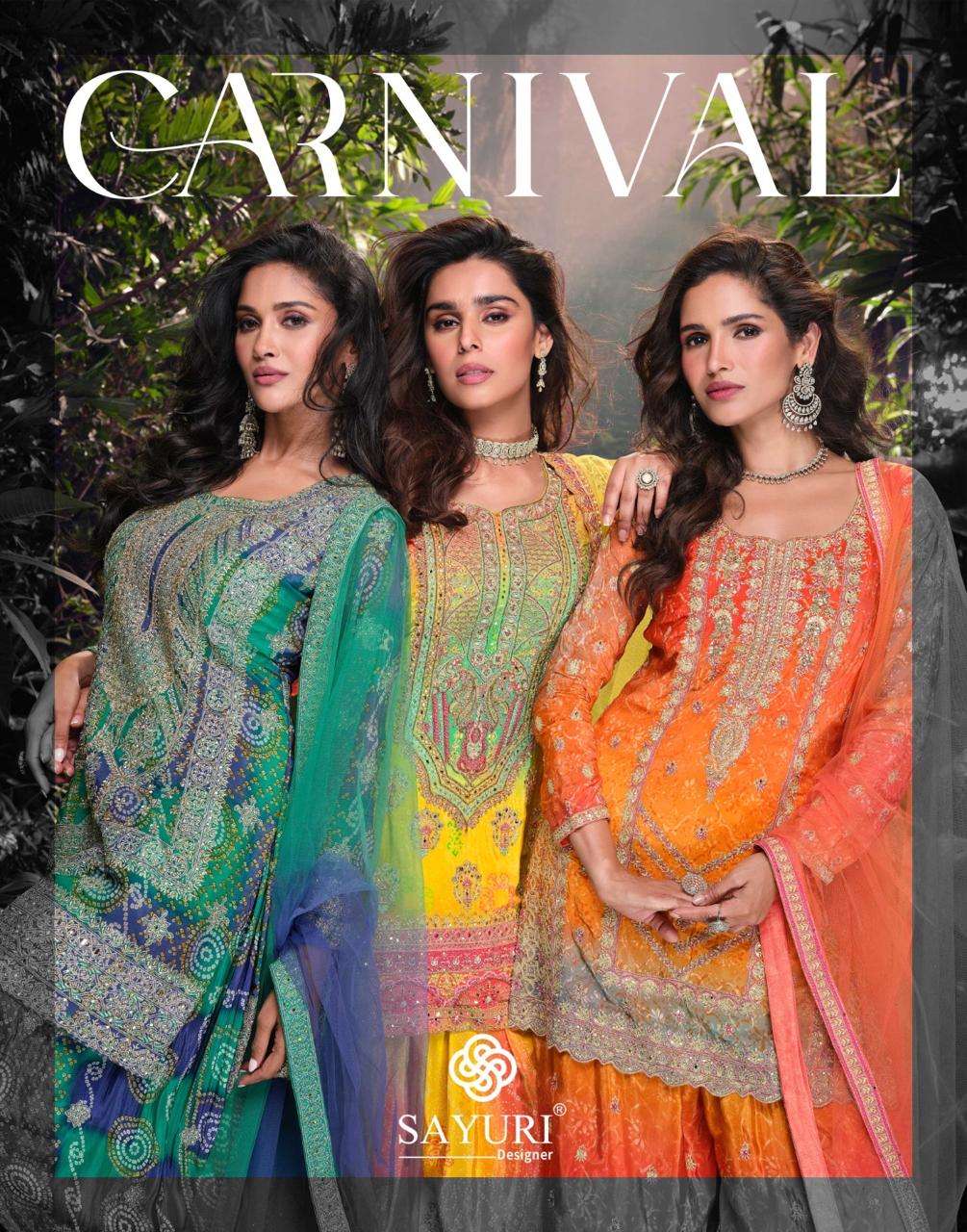 CARNIVAL BY SAYURI 5723 TO 5725 SERIES HEAVY CHINON SILK EMBROIDERED DRESSES