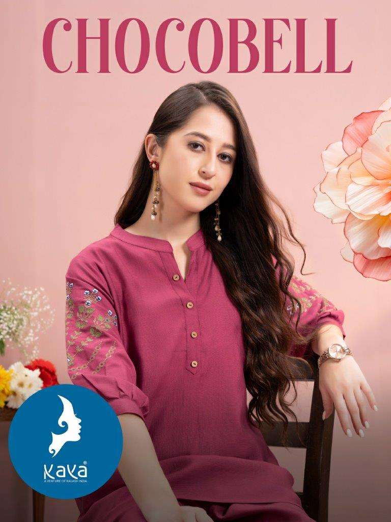 CHOCOBELL VOL-01 BY KAYA 01 TO 06 SERIES DESIGNER VERTICAN SILK PRINTED CO-ORD