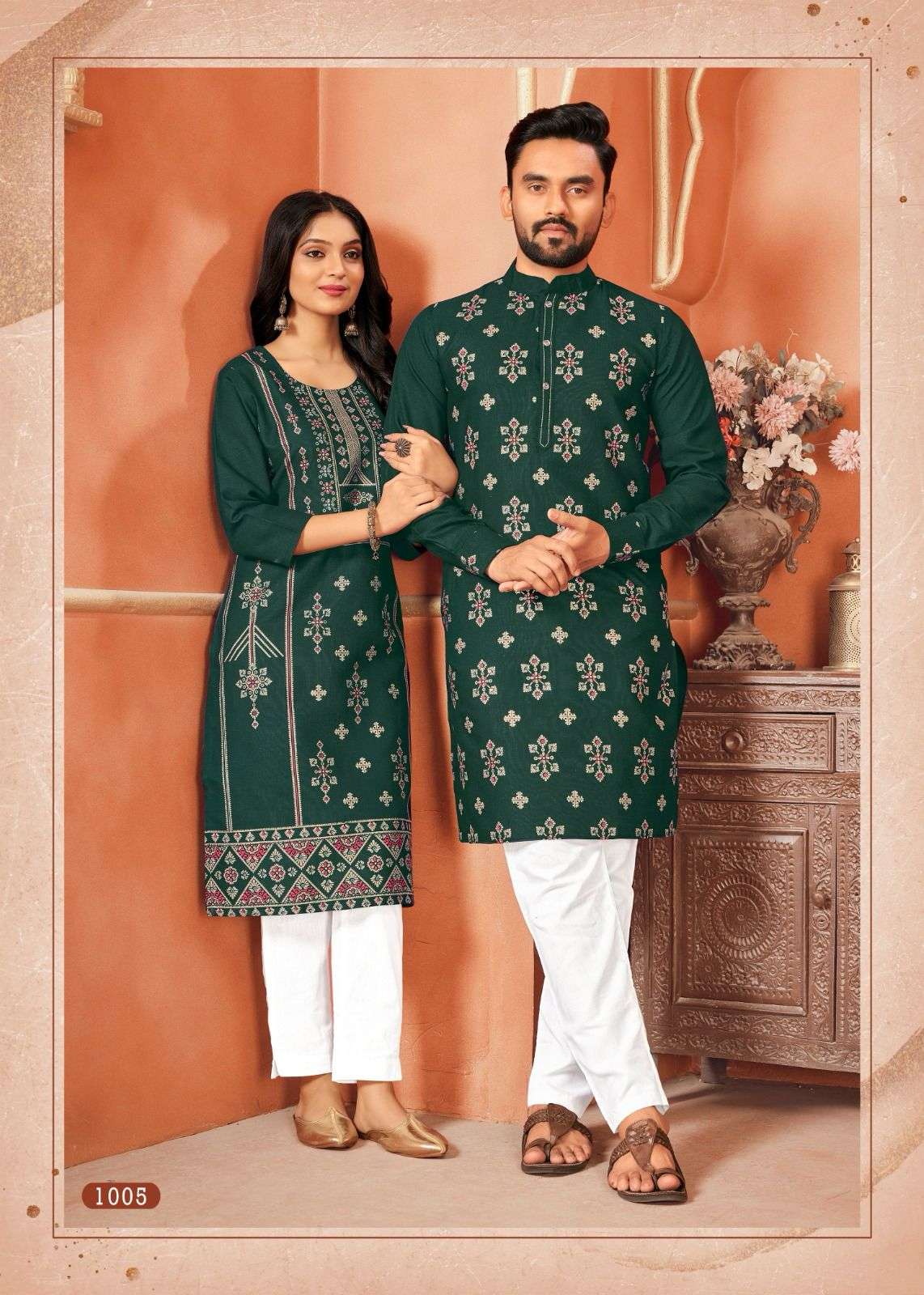 COUPLE DREAM VOL-5 BY ASLIWHOLESALE SOFT COTTON COUPLE KURTA PAJAMA