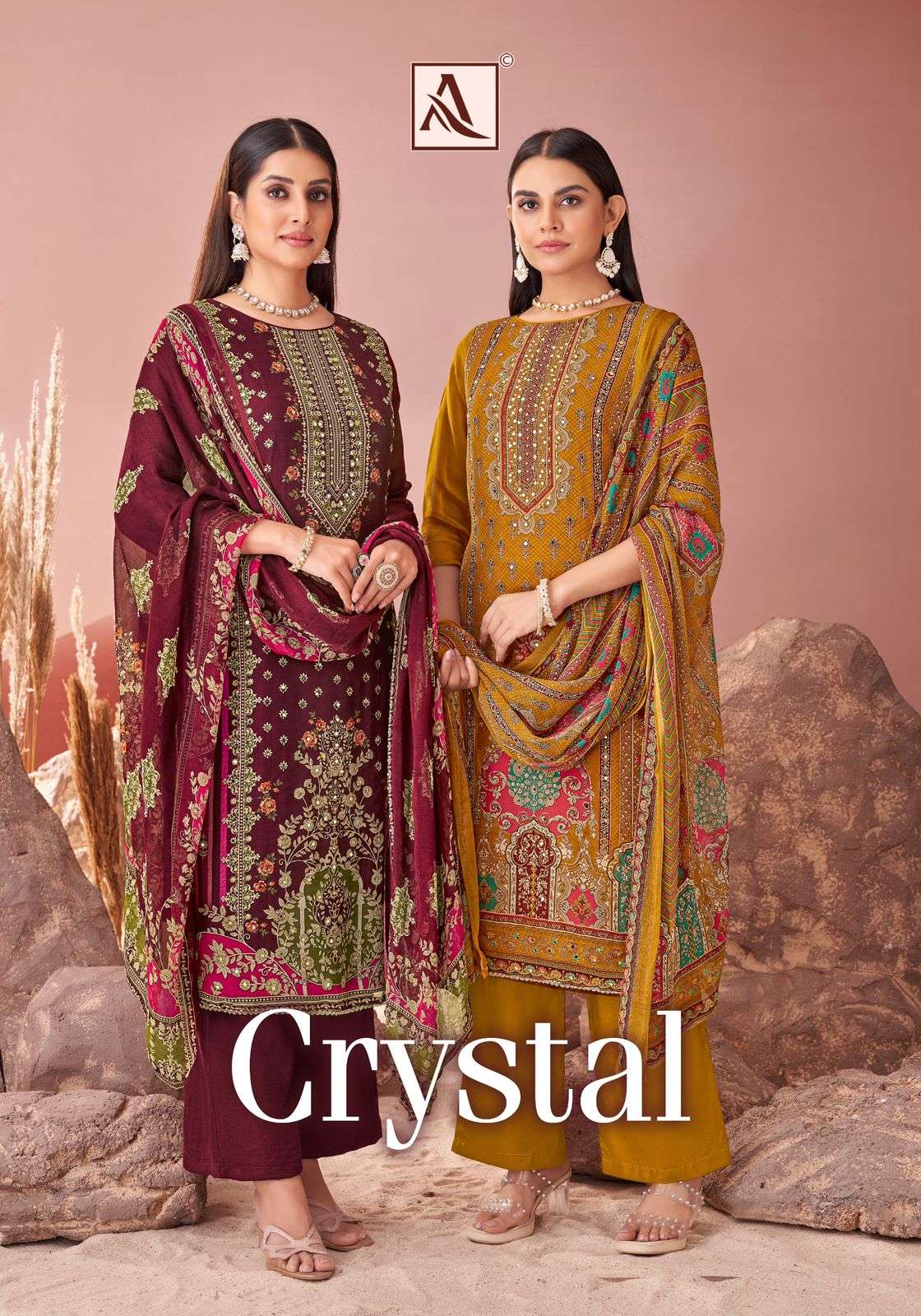 CRYSTAL BY ALOK SUIT 1758-001 TO 1758-008 SERIES VISCOSE RAYON PRINTED DRESSES