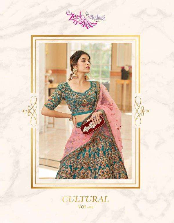 CULTURAL VOL-03 BY ZEEL CLOTHING 7071 SERIES VELVET DESIGNER LEHENGAS