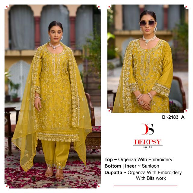 D-2183 COLOURS BY DEEPSY SUITS HEAVY ORGANZA EMBROIDERY PAKISTANI DRESSES