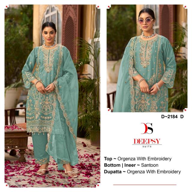 D-2184 COLOURS BY DEEPSY SUITS HEAVY ORGANZA EMBROIDERY PAKISTANI DRESSES