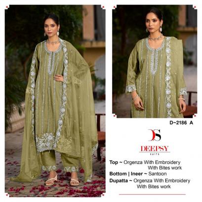 D-2186 COLOURS BY DEEPSY SUITS HEAVY ORGANZA EMBROIDERY PAKISTANI DRESSES