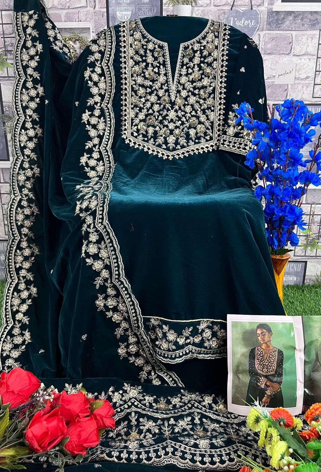 D-32213 FGH BY DEEPSY SUITS HEAVY VELVET EMBROIDERY PAKISTANI DRESSES