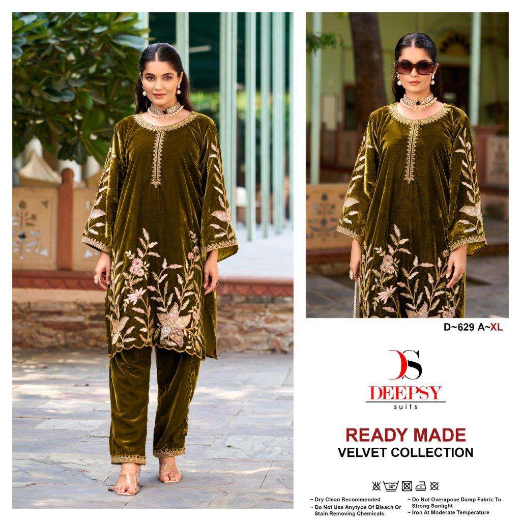 D-629 COLOURS BY DEEPSY SUITS HEAVY VELVET EMBROIDERY PAKISTANI DRESSES