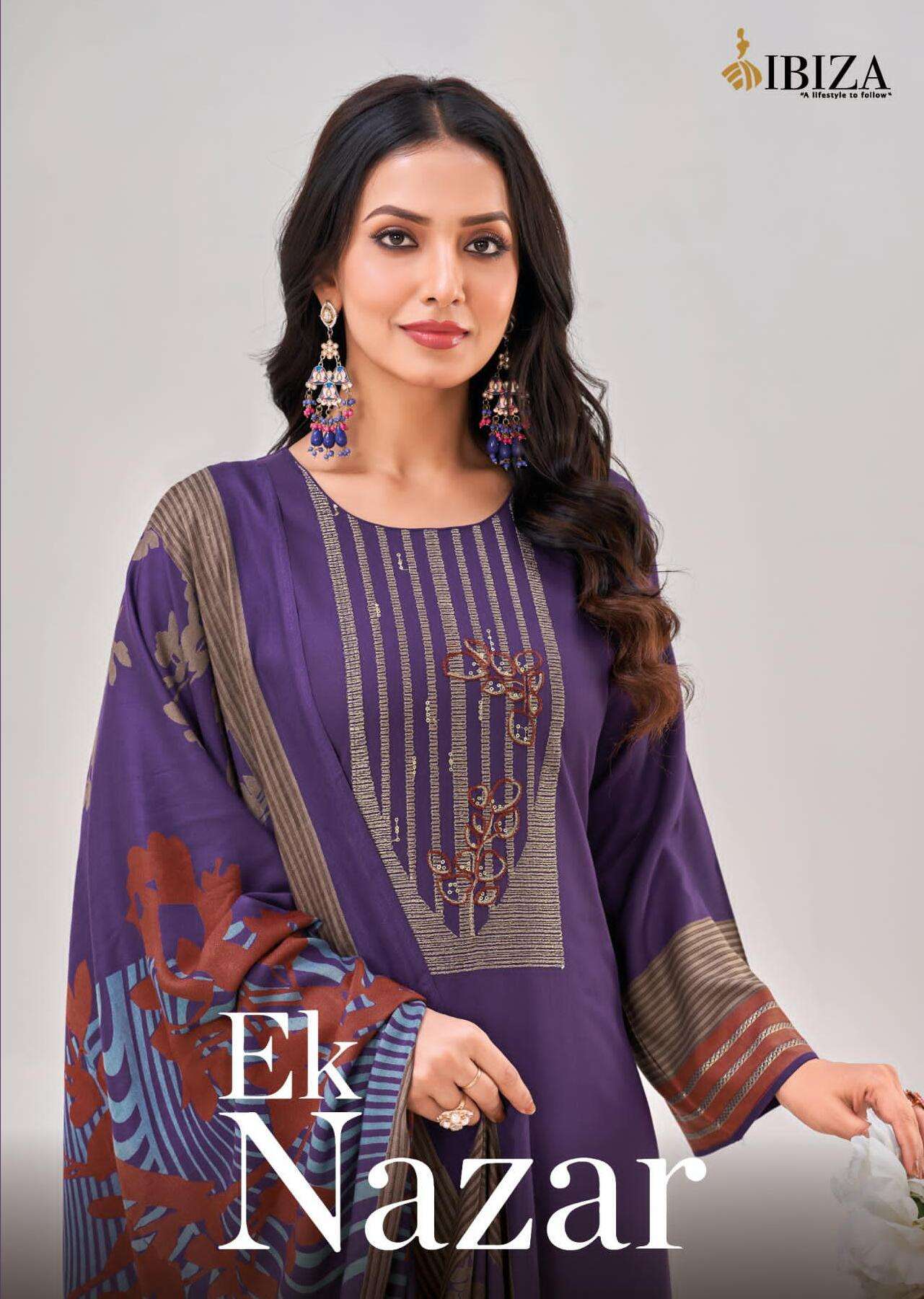 EK NAZAR BY IBIZA 1271 TO 1274 SERIES DESIGNER PURE VISCOSE MUSLIN PRINT DRESSES