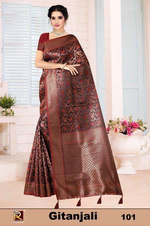 GITANJALI BY RONISHA FASHION PURE SATIN SAREES