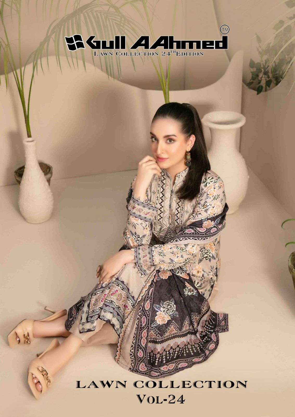 GULL AAHMED VOL-24 BY GULL AAHMED 201 TO 206 SERIES LAWN COTTON PRINTED DRESSES