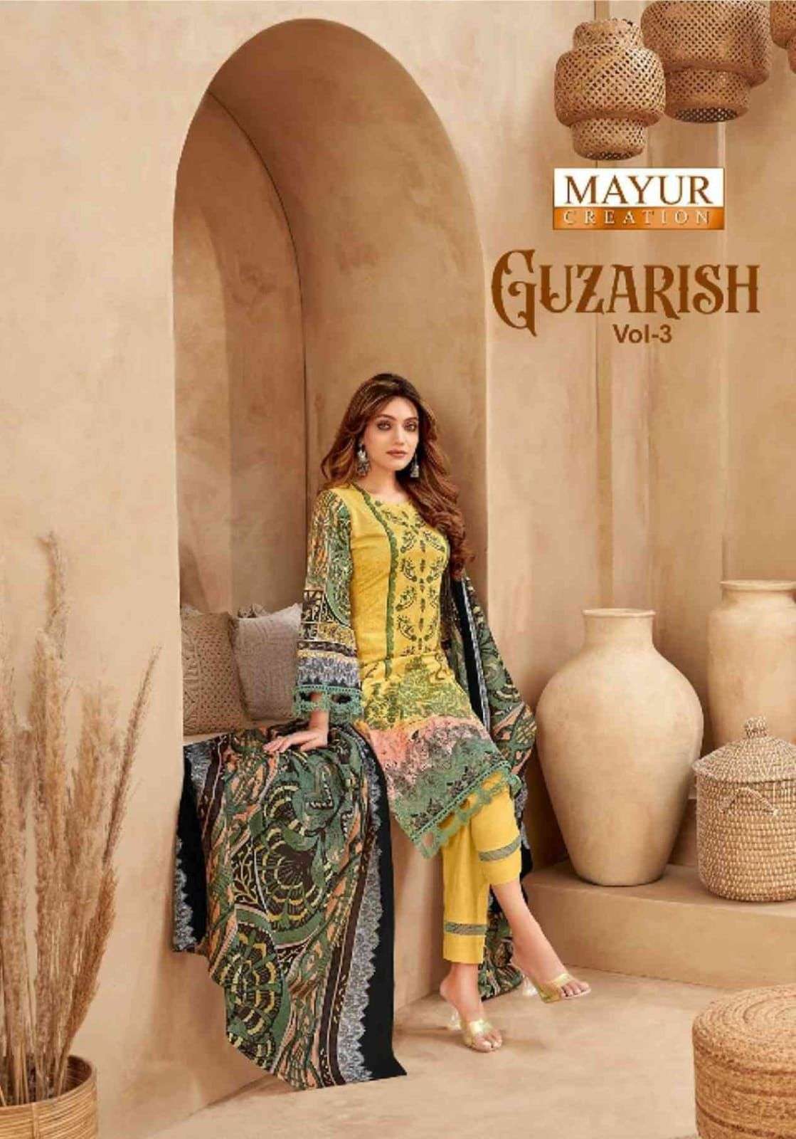 GUZARISH VOL-03 BY MAYUR CREATION 1001 TO 1008 SERIES COTTON PRINT DRESSES