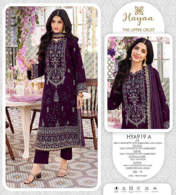 HAYA-919 BY SAFA CREACTION PREMIUME GEROGETTE WITH EMBROIDERY DRESSE