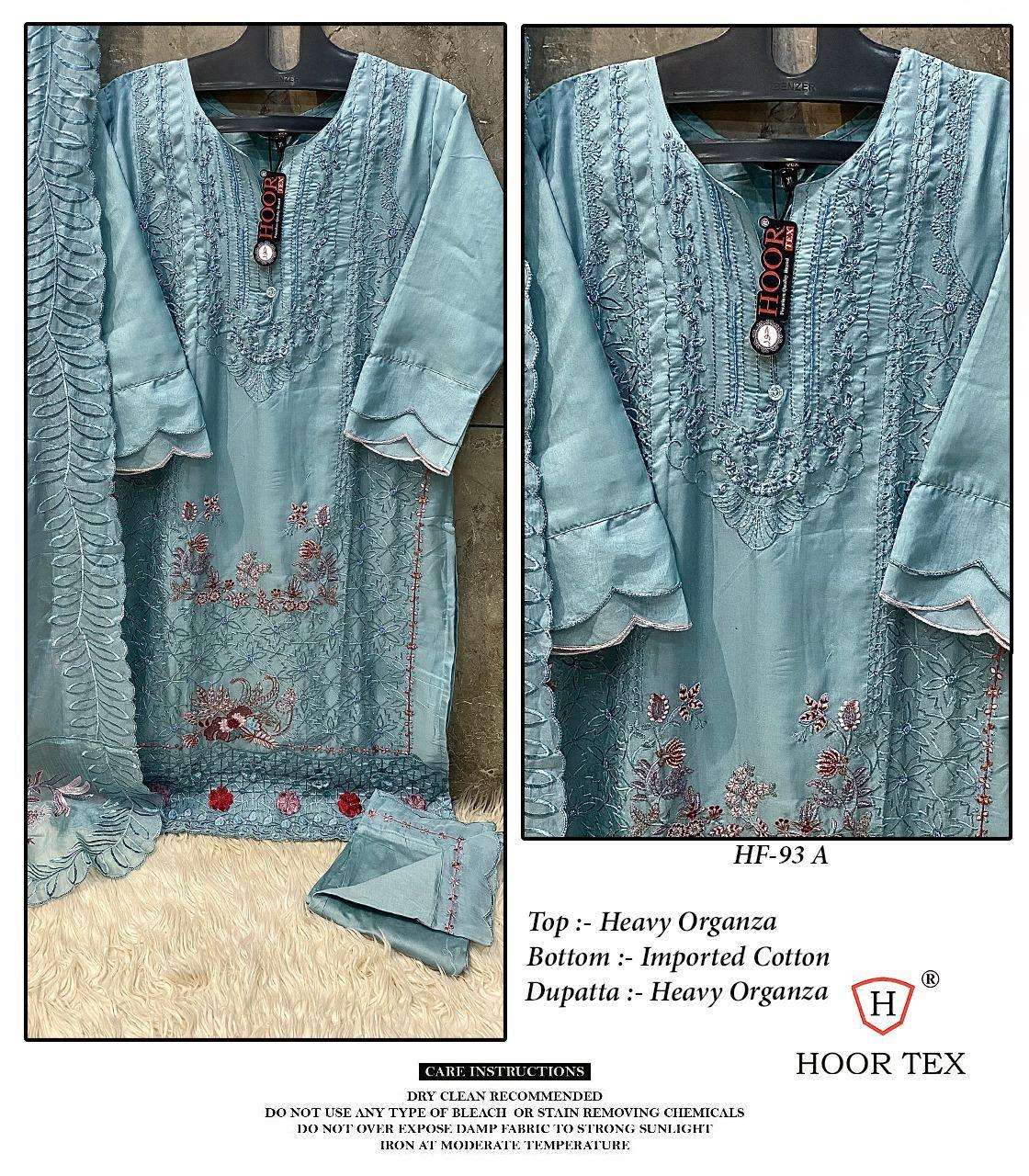 HF-93 COLOURS BY HOOR TEX DESIGNER ORGANZA EMBROIDERED PAKISTANI DRESSES