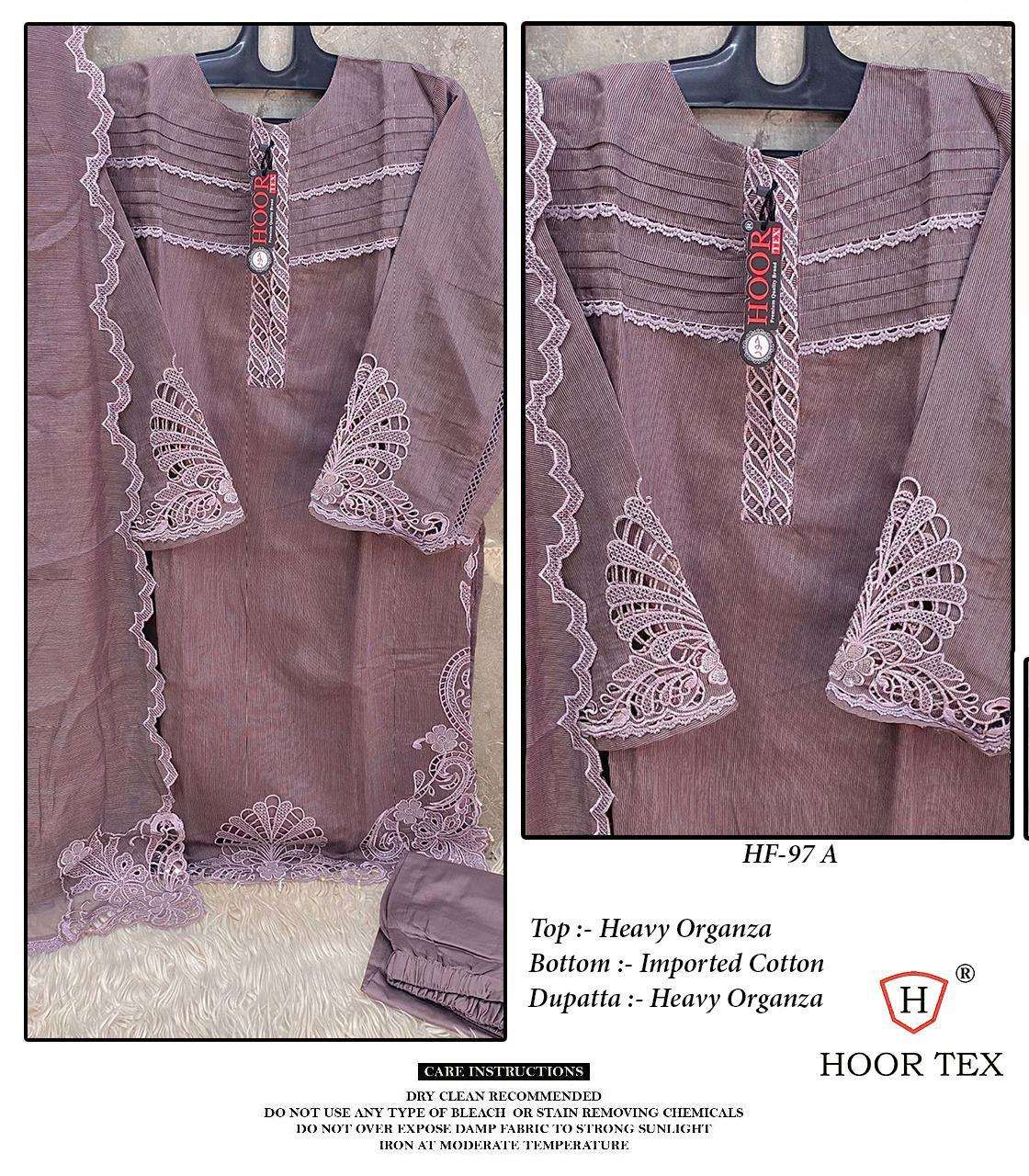 HF-97 COLOURS BY HOOR TEX DESIGNER ORGANZA EMBROIDERED PAKISTANI DRESSES