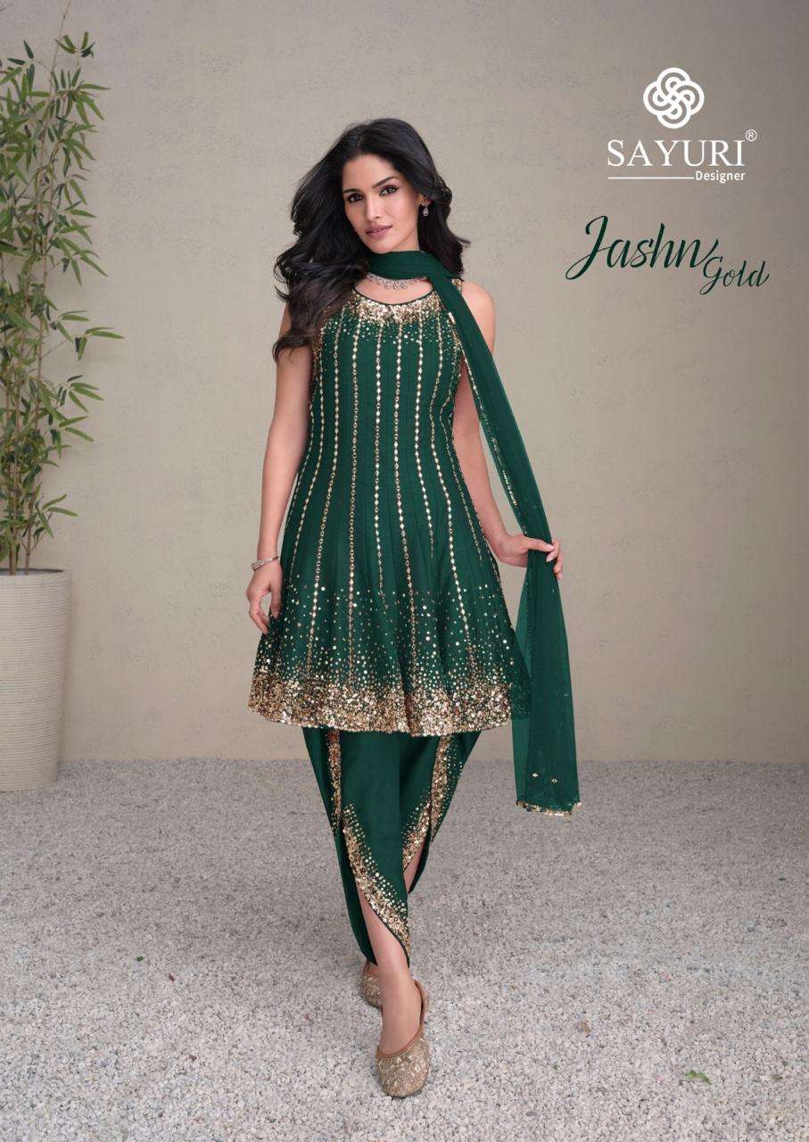 JASHN GOLD BY SAYURI 5459 TO 5459-D SERIES FANCY DESIGNER REAL PREMIUM SILK DRESSES