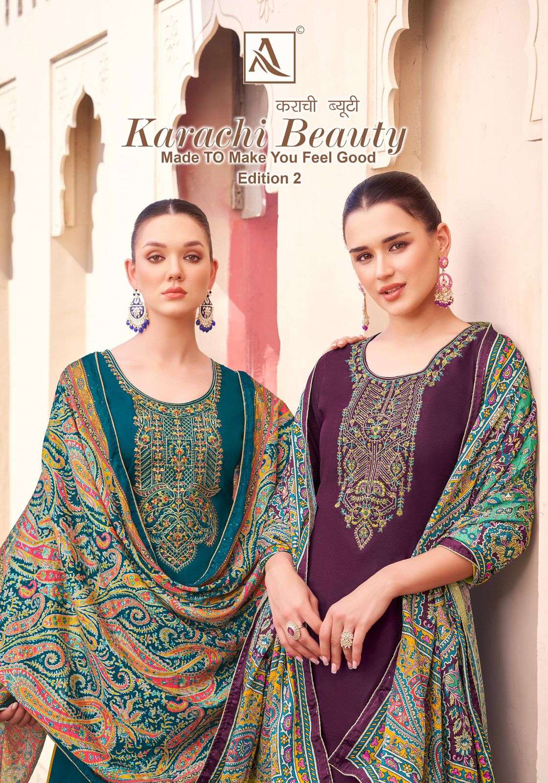 KARACHI BEAUTY VOL-02 BY ALOK SUIT 1726-001 TO 1726-006 SERIES COTTON DRESSES