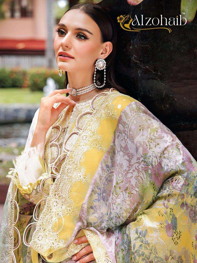 M.BASICS 1117 SERIES BY ALZOHAIB HEAVY EMBROIDERED COTTON PAKISTANI DRESSES