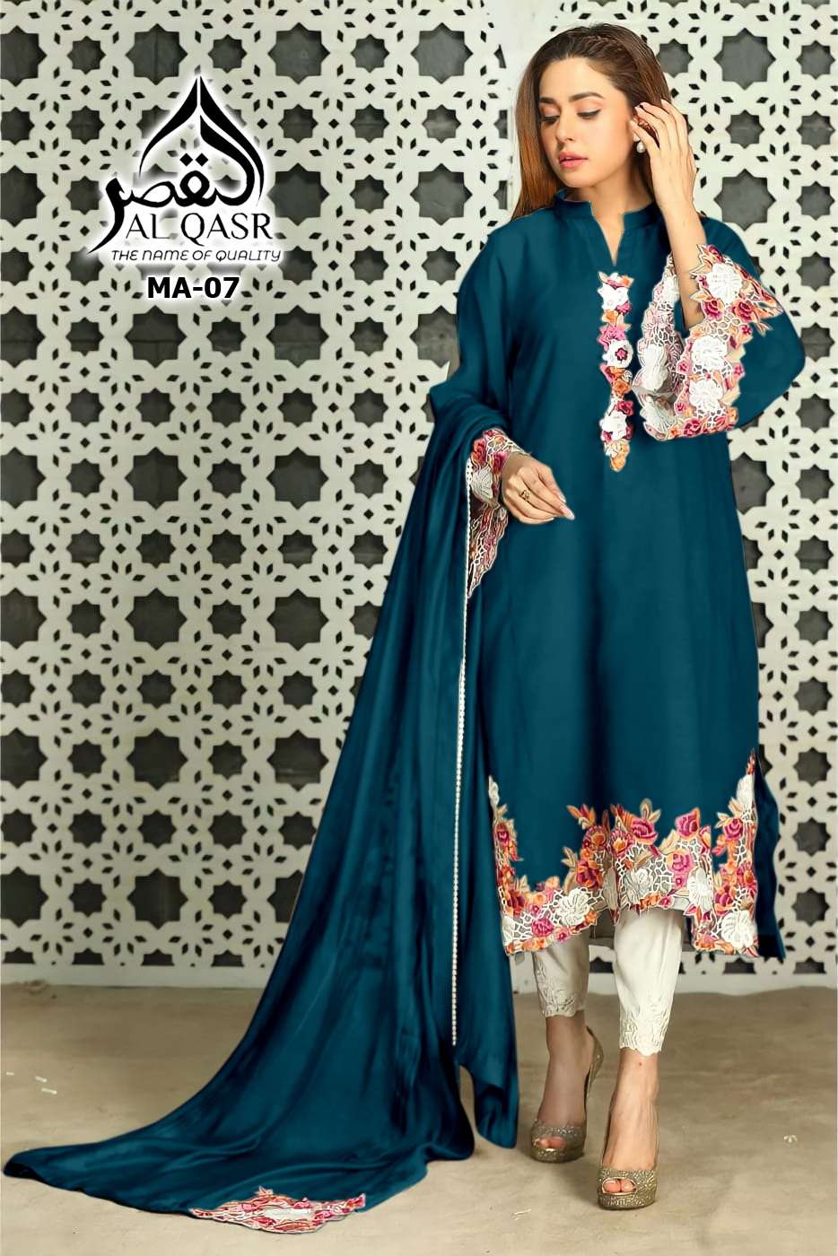 MA-07 COLOURS BY AL QASR DESIGNER PURE FAUX GEORGETTE PAKISTNAI TUNICS 