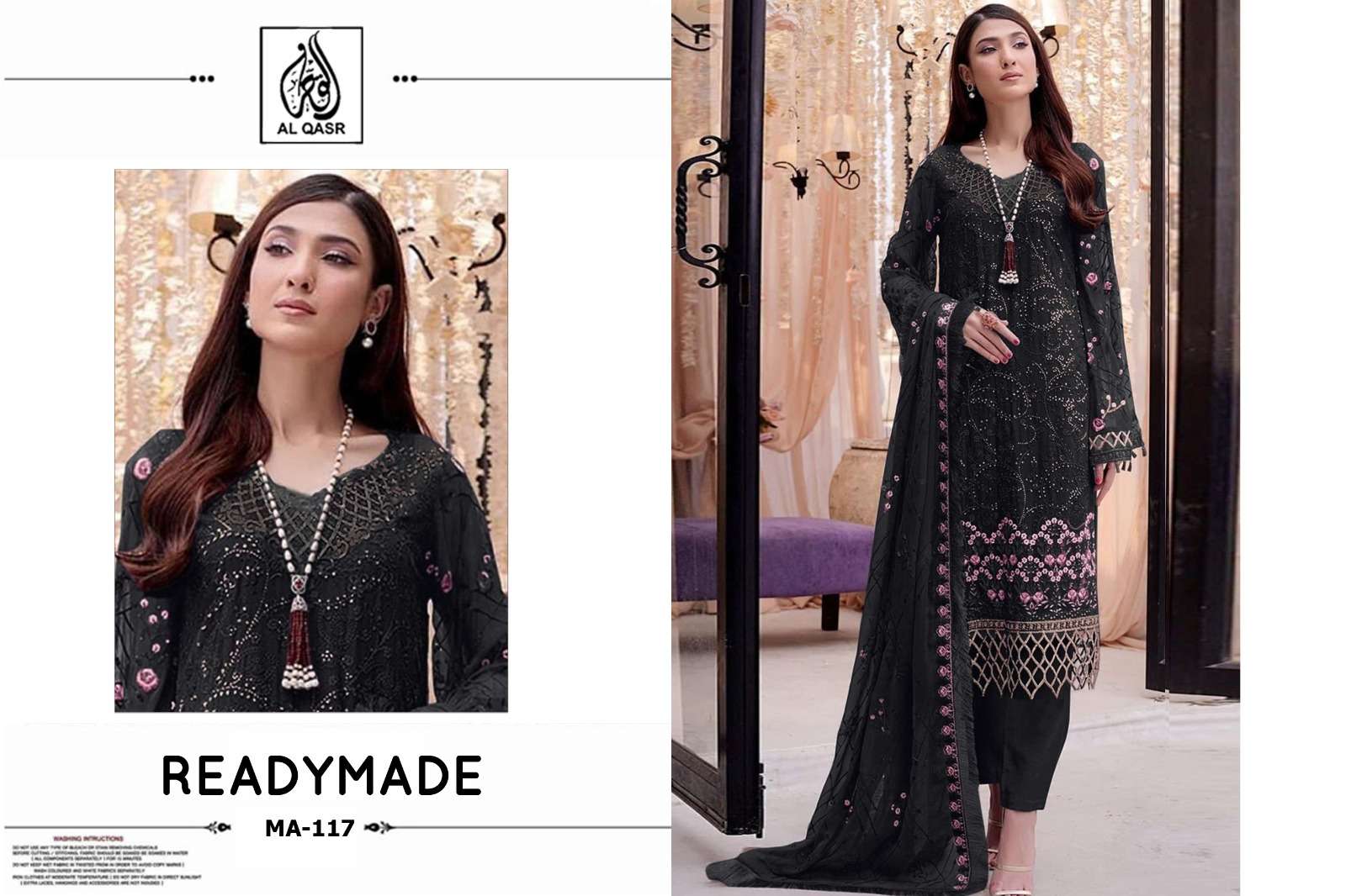 MA-117 COLOURS BY AL QASR PURE HEAVY GEOREGETTE EMBROIDERY PAKISTANI DRESSES