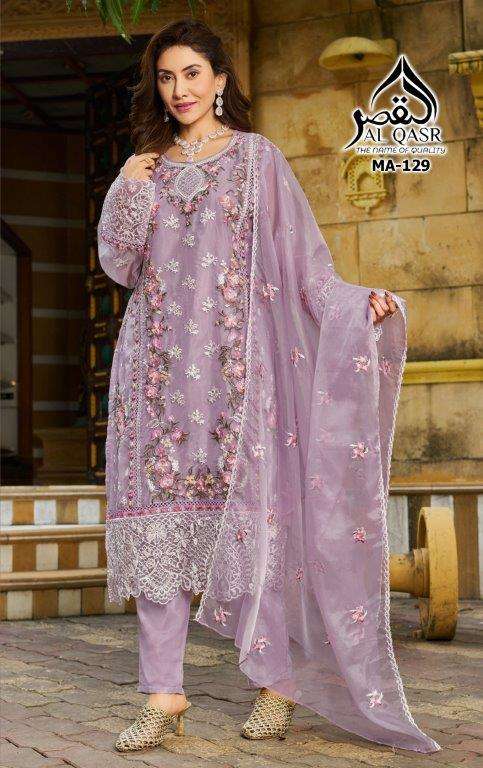 MA-129 COLOURS BY AL QASR DESIGNER PURE HEAVY ORGANZA EMBROIDERY PAKISTANI DRESSES