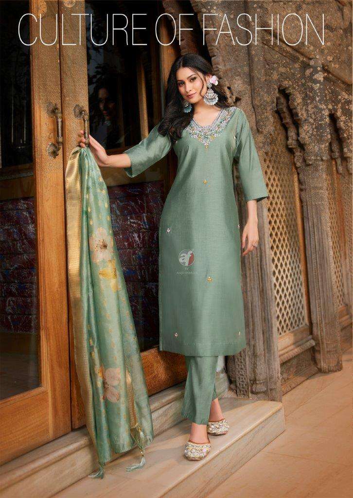 MAYRA VOL-06 BY ANJU FABRICS 4111 TO 4116 SERIES BLENDED MODAL SILK DRESSES