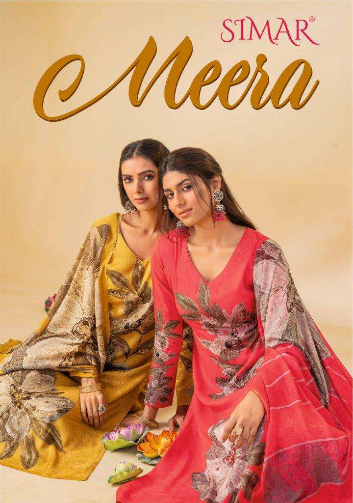 MEERA BY SIMAR 8019-A TO 8019-D SERIES FANCY VISCOSE MUSLIN WORK DRESSES