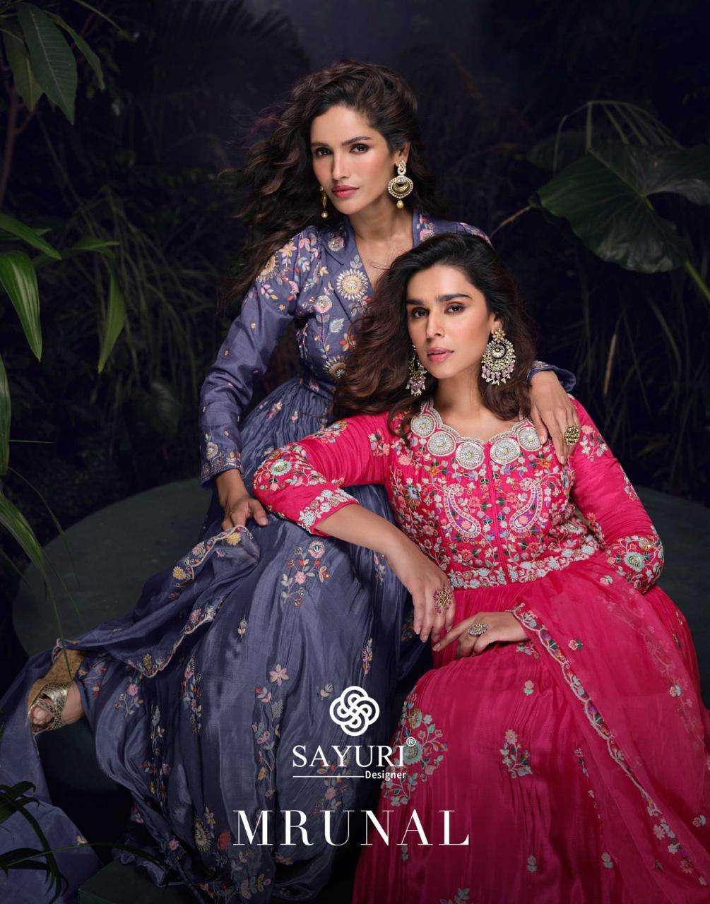 MRUNAL BY SAYURI 5742 TO 5743 SERIES HEAVY CHINON SILK EMBROIDERED GOWNS