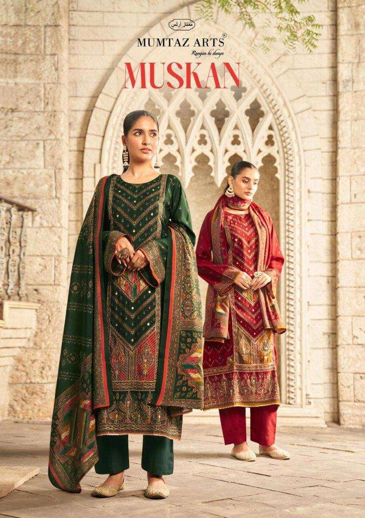 MUSKAN BY MUMTAZ ARTS 9701 TO 9704 SERIES VISCOSE MUSLIN EMBROIDERY DRESSES