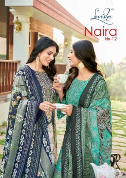 NAIRA NX VOL-12 BY LEVISHA 12013 TO 12019 SERIES CAMBRIC COTTON EMBROIDERY DRESSES