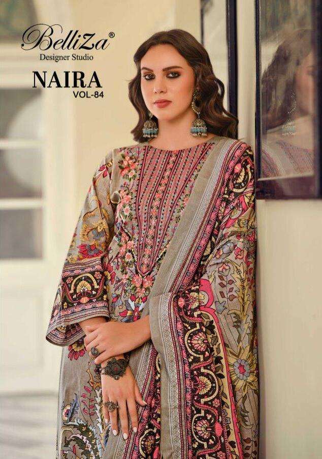 NAIRA VOL-84 BY BELLIZA 1008-001 TO 1008-010 SERIES COTTON EMBROIDERY DRESSES