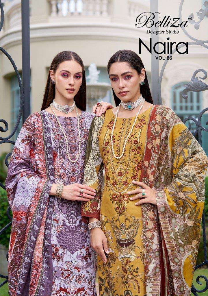 NAIRA VOL-86 BY BELLIZA 1012-001 TO 1012-008 SERIES COTTON EMBROIDERY DRESSES