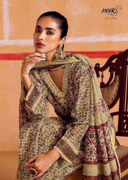 NAYAAB BY HEER 9541 TO 9546 SERIES PURE MUSLIN DIGITAL PRINTED SOFT BANARASI DRESSES