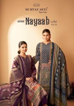 NAYAAB VOL-03 BY MUMTAZ ARTS 3001 TO 3006 SERIES VISCOSE MUSLIN PRINT DRESSES